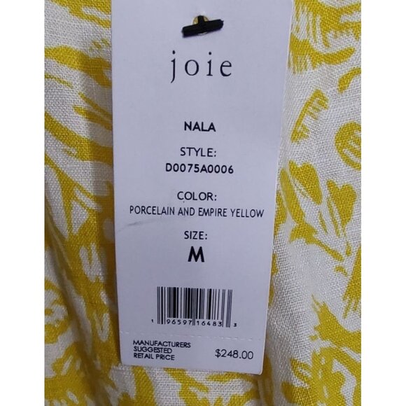 Joie Dress M Linen Floral Yellow Nala Summer Resort Cruise NEW - Picture 12 of 16